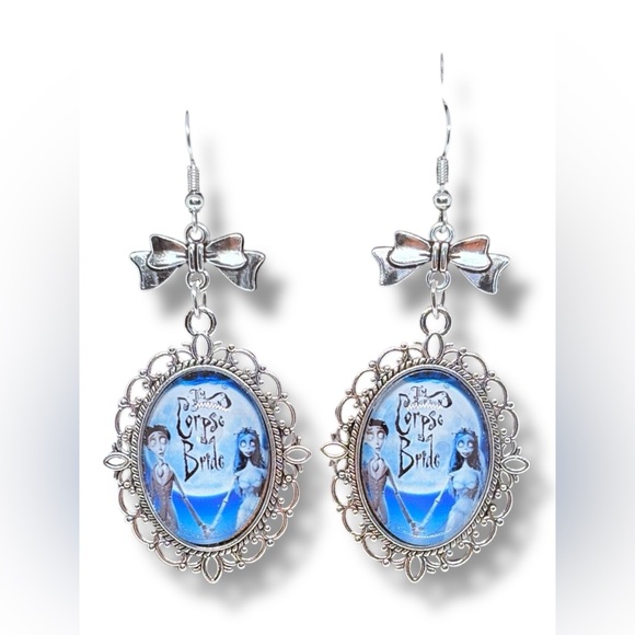 Corpse Bride Tim Burton’s Inspired Character Pendant 2 pairs Set of Earrings - Picture 2 of 7